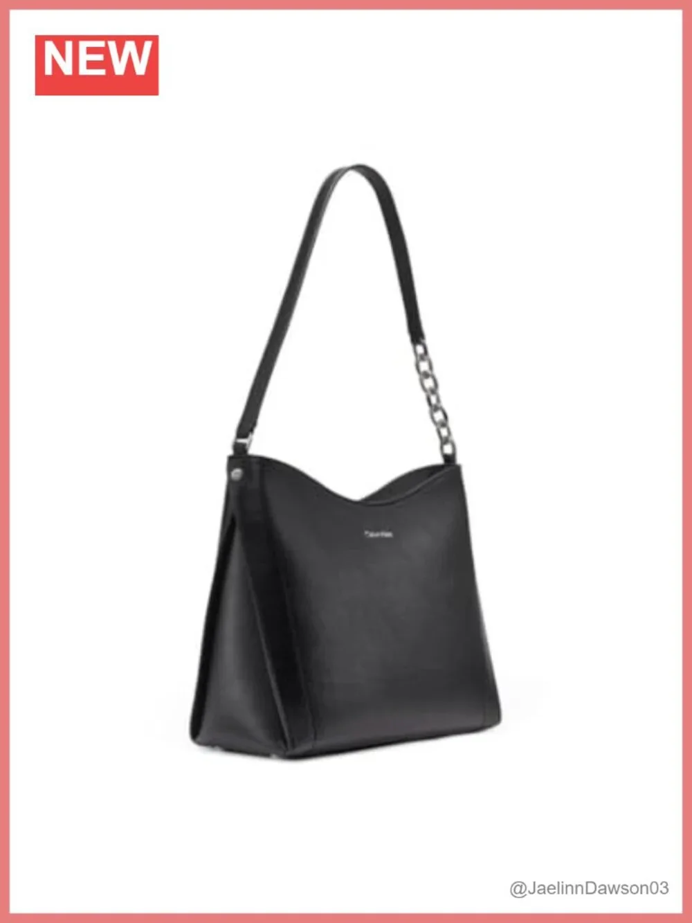 Vegan Leather Hobo Shoulder Bag with Chain Detail